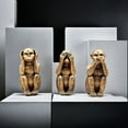 thumbnail image 6 of AOOOWER Gold Monkey Sculptures Set of 3 See No Hear No Speak No Evil Figurines for Bookshelves and Bedroom Decoration, 6 of 10