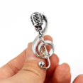thumbnail image 4 of Xinyolin Microphone Brooch - Solid Exquisite Alloy Golden Silver Color Music Note Brooches for Party, 4 of 8