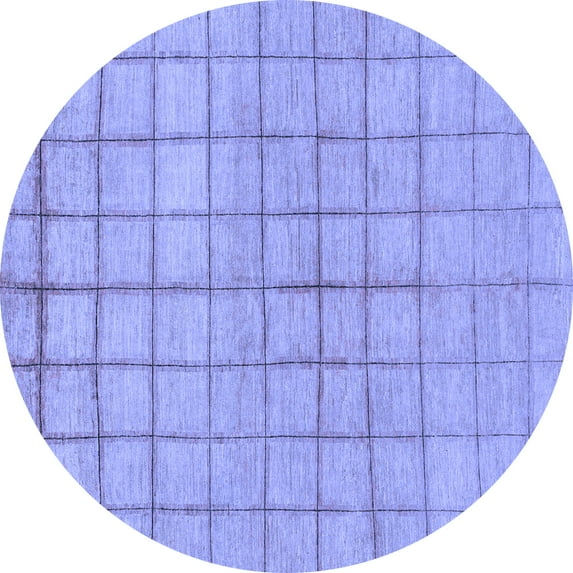 Ahgly Company Machine Washable Indoor Round Oriental Blue Modern Area Rugs, 4' Round