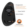thumbnail image 5 of Ratón inalámbrico vertical de 2,4 g con cable y carga de batería para mano derecha de quinta generación Amazon creative, 5 of 5