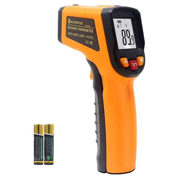 Ketotek Digital Infrared Thermometer Temperature Gun -58?-1112? (-50? - 600?) Handheld Non Contact IR Laser Thermometer KT600Y for Cooking Meat Kitchen Refrigerator Pool Pizza Oven BBQ Food