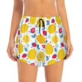 thumbnail image 2 of Sigee Strawberry Lemon for Women's Athletic Shorts High Waisted Running Shorts Pocket Sporty Short Gym Elastic Workout ShortsSmall, 2 of 9