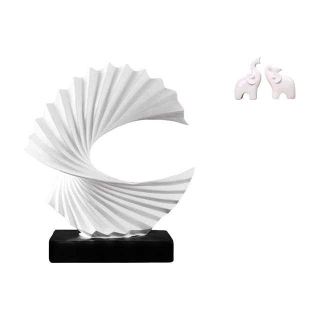 Escultura de olas,Escultura de ola Regalo moderno Oficina,Adorno de estatua abstracta artesanal para centro de mesa,Escultura de elefante,Esculturas de elefantes de resina para decoración del