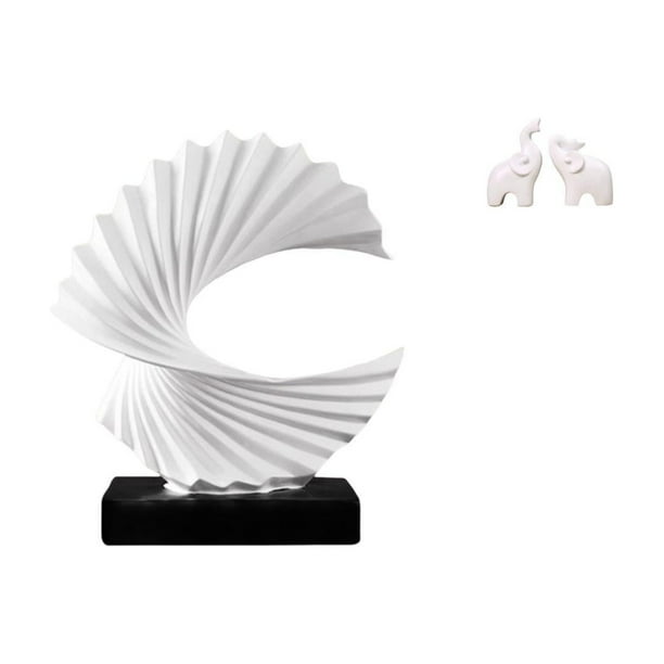 Escultura de olas,Escultura de ola Regalo moderno Oficina,Adorno de estatua abstracta artesanal para centro de mesa,Escultura de elefante,Esculturas de elefantes de resina para decoración del