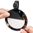 thumbnail image 2 of Santa Claus 2Pcs PU Leather Round Luggage Tags with Privacy Cover and Name ID Tag for Suitcase, Handbags, Backpacks, School Bags, 2 of 6
