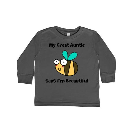 

Inktastic Bee Great Auntie says I m Beautiful Gift Toddler Boy or Toddler Girl Long Sleeve T-Shirt