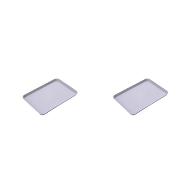 Moyic Bandeja rectangular de plástico multifuncional para diversos usos Bandeja de té rectangular de plástico Bandejas de cocina pequeñas pequeño gris 2Conjunto