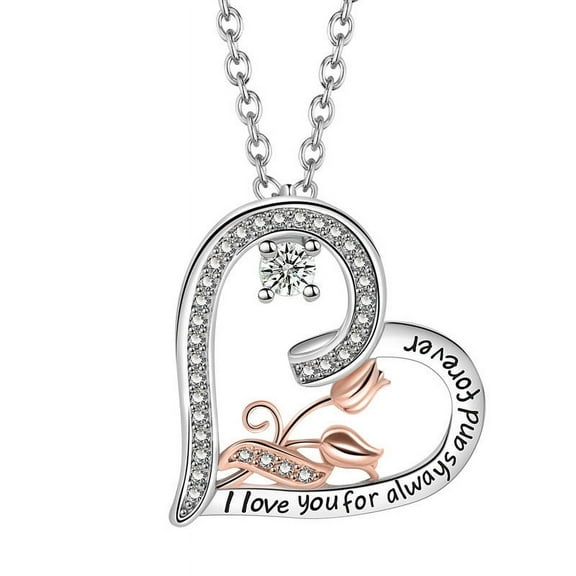 Mom Necklace S925 Sterling Silver Always My Mother Forever My Friend Love Heart Butterfly Pendant Necklaces Jewelry Gifts for Mom Grandmother Nana