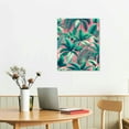 thumbnail image 3 of GOSMITH Canvas Wall Art Banana Leaf Tropical Green Leaves in The Pink Background 16x20 in / 12x16 in Decorative Painting 12x16 in, 3 of 5