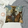 thumbnail image 2 of Qinduosi Throw Pillow Cover The Cat Cowboy Riding a Horse is in The Desert Among Cacti Decorative Pillowcase Square Throw Pillow Case Home Couch Decor Cushion Cover " White, 2 of 5