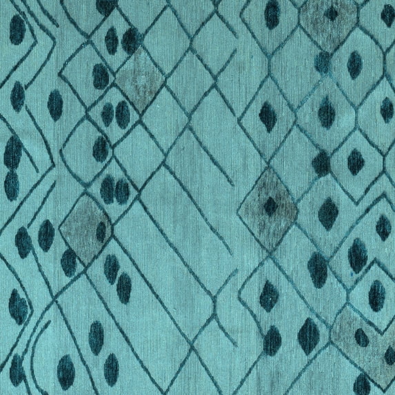 Ahgly Company Indoor Square Abstract Light Blue Modern Area Rugs, 8' Square