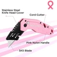 thumbnail image 4 of Folding Utility Knife WORKPRO Pink w/ 10 Blades + Pink Ribbon, 4 of 8