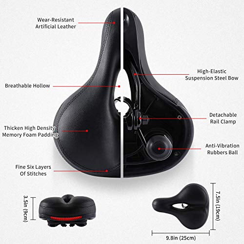 New Comfort Bike Seat Replacement Saddle Wide Soft Cushion Pad For Women and Men
