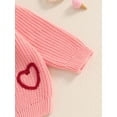 thumbnail image 7 of aturustex Toddler Girls Valentine's Day Sweaters 0 6M 12M 18M 2T 3T Infant Baby Love Heart Letter Pattern Pullovers Knitwear Long Sleeve Crew Neck JumFashion Loose Casual Spring Fall Clothes, 7 of 7
