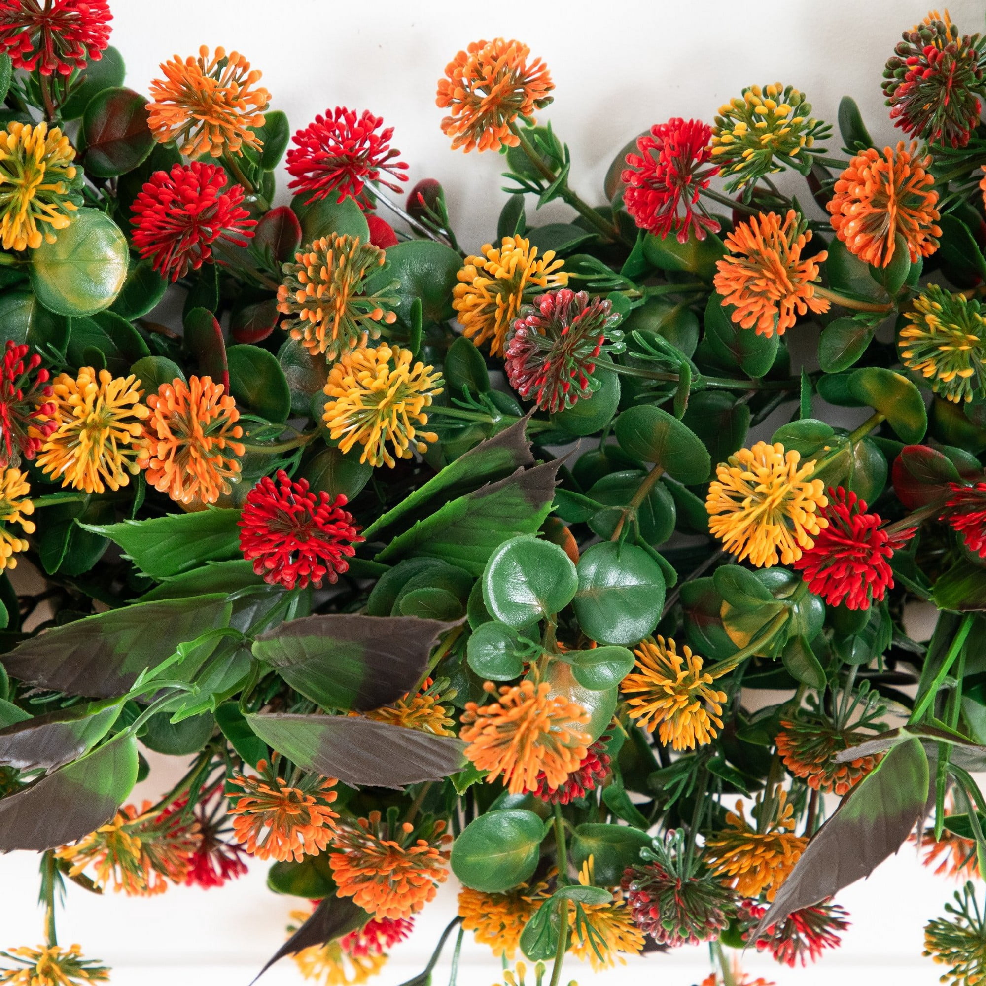 24in. UV Resistant Autumn Artificial Fall Mum Wreath (Indoor/Outdoor)