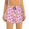thumbnail image 2 of Fotbe Cute Flamingo Womens High Waist Running Shorts Athletic Workout Quick Dry Shorts for Women with Pockets Gym Yoga Summer Shorts-Small, 2 of 9