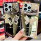 thumbnail image 4 of Funda compatible con iPhone de 16 a 6,1 pulgadas con purpurina de lujo, diseño de mariposa, plegable, con soporte, suave, con efecto espejo de policarbonato, antideslizante, para mujeres y niñas, 4 of 6