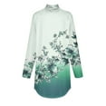 thumbnail image 4 of Women's Floral Print Long Sleeve Turtleneck Casual Loose Fit Blouse Top Elegant Gradient Colorful Design for All Seasons, 4 of 4
