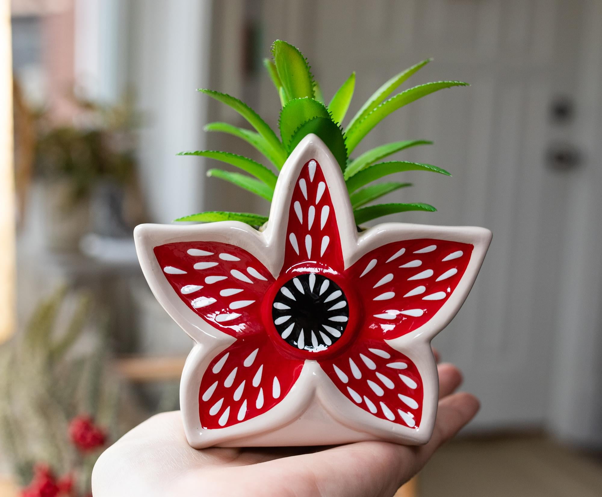 Stranger Things Demogorgon 3-Inch Ceramic Mini Planter with Artificial Succulent
