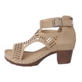 thumbnail image 6 of Modstep Womens Open Toe Sandals Summer Hollow Out Dress Booties Zipper Chunky High Heel Summer Walking Shoes with Arch Support Beige size 9.5, 6 of 7