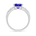 thumbnail image 2 of ANGARA Natural 1.9 ct Tanzanite Vintage Style Ring with Diamond Accents in 14K White Gold for Women (Size-9x7mm) | December Birthstone, Anniversary, Jewelry Gift for Women | Natural Tanzanite Ring, 2 of 8