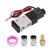 1/4 Inch Pneumatic Valve 12V, 3 Way 2 Position Electric Air Solenoid Valve Manual Control Outlet Wire