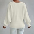 thumbnail image 6 of Oversized Sweaters for Women Cozy Fall Winter Crew Neck Lantern Long Sleeve Ladies Pullover Sweater Tops, 6 of 9