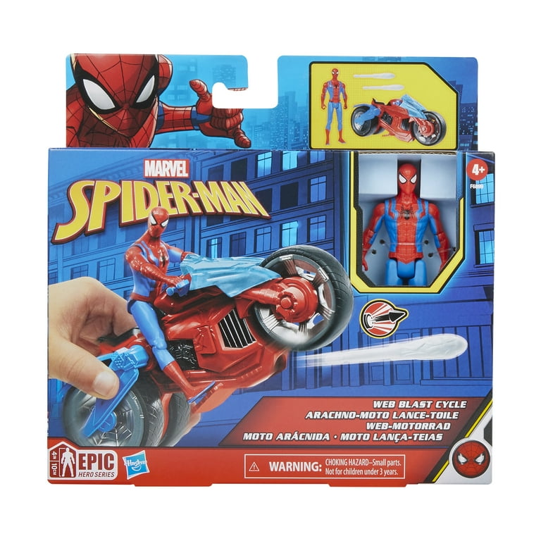 Marvel: Spider-Man Web Blast Cycle Kids Toy Action Figure for Boys and  Girls Ages 4 5 6 7 8 and Up (8”)