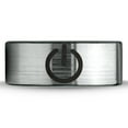 thumbnail image 2 of Tungsten Gamer Power Band Ring 8mm Men Women Comfort Fit Brushed Gray Flat Cut Black Polished, 2 of 4
