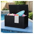 thumbnail image 7 of SONGMY 250 Gallon Outdoor Resin Deck Box with Divider, Waterproof Storage Box with Lockable Lid&Side Handles for Garden Tools, Pools Supplies (Black), 7 of 7