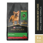 Purina Pro Plan High Protein Small Breed Dry Dog Food, SPECIALIZED Shredded Blend Beef & Rice Formula, 6 lb. Bag