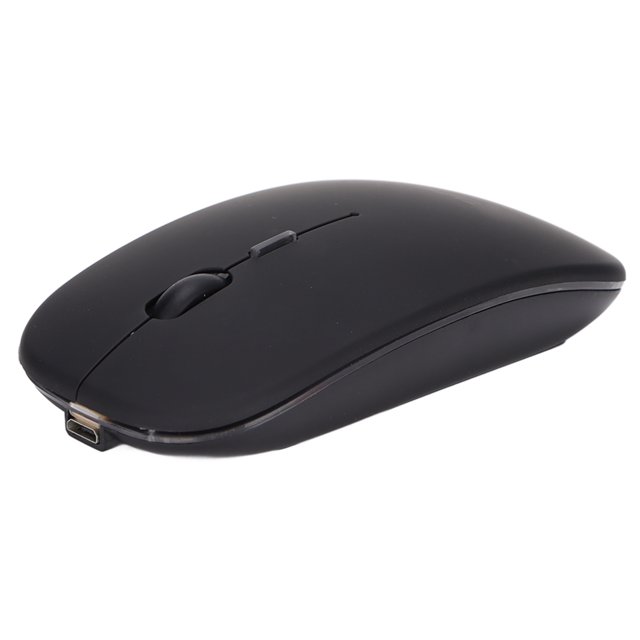Office Light Mouse, 3 Level DPI Regulation Transmission Technology Colorful Lights 2.4GHz Charging Mouse for Office Learning Black,Silver