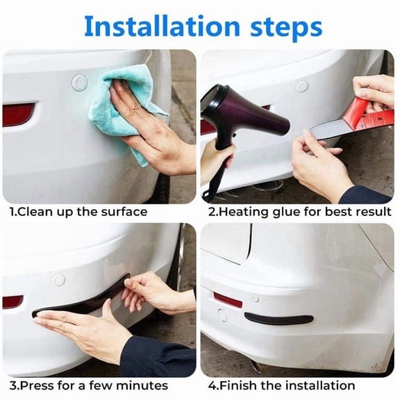 New Arrivals Car Bumper Protector Rubber Strips, Carbon Fibre Front and Rear Side Guard Cover for SUV MPV Pickup Truck, 2 Pcs