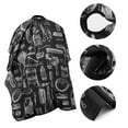thumbnail image 3 of Unique Bargains 1 Set Fashion Hair Cutting Cape with Brush 55.12"x46.06" Gray Black, 3 of 6