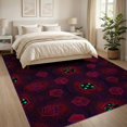 thumbnail image 3 of ODIKA 8'x10' Washable Area Rug Dice Graphic Funky Aesthetic Streetwear Men Cartoon Anime Alt Refined Structured for King Size Bedroom Under Bed, Master Suite, Non-Shedding, Easy Care, 3 of 7