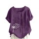 thumbnail image 1 of Vestidos Casuales Para Mujer, Blusas De Mujer De Moda Blusa informal de lino con botones y manga corta estampada para mujer, 1 of 4