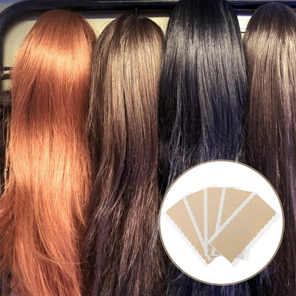 NICEXMAS 10 Sheets Brown Hair Extension Sticker Tape Double Sided for Wig and Toupee Supplies
