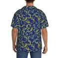 thumbnail image 5 of Xecao offers the Uncaria Flower for Men's Casual Short-sleeved Shirt, a button-up collared shirt with a pocket, perfect for beach vacations and yacht travel in the X-Large size., 5 of 7