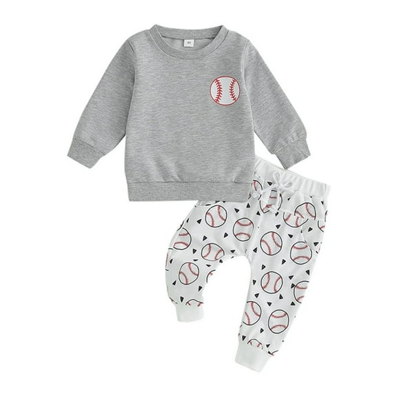 XBASW Toddler Baby Boys Sweatsuit Outfit Spring Fall Long Sleeve Cartoon Sweatshirt Jogger Pants Casual Set 12 Months- 5T