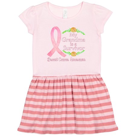 

Inktastic My Grandma is a Survivor Breast Cancer Awareness Gift Toddler Girl Dress