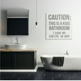 thumbnail image 2 of Stupell Industries Caution Kid's Bathroom Phrase Family Home Sign Canvas Wall Art Design by Daphne Polselli, 30" x 30", 2 of 6