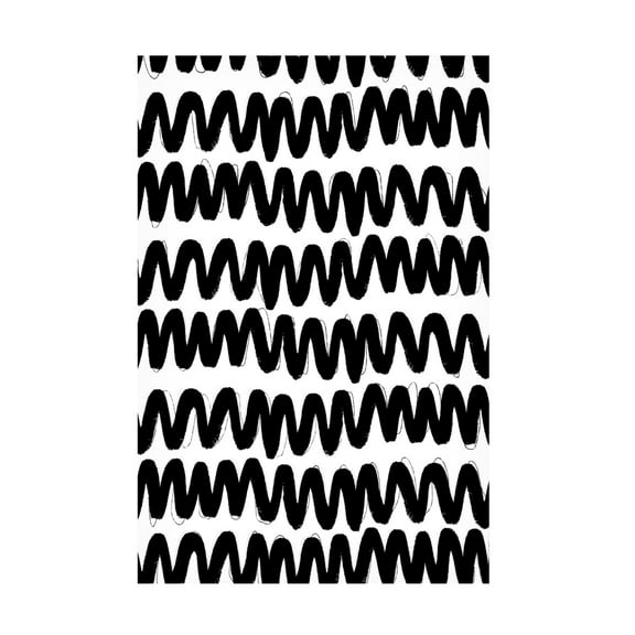 Canvas Wall Art - Treechild 'Black Zig Zag Pattern' Wall Art for Living Room, Bedroom, or Office D?cor by Trademark Fine Art - 12 x 19 Inches