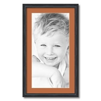 ArtToFrames 16x28 Matted Picture Frame with 12x24 Single Mat Photo Opening Framed in 1.25 Black Stain on Solid Red Oak and 2 Red Orange Mat (FWM-4083-16x28)