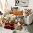 thumbnail image 6 of Sm:)e Sunflower Bow Maple Leaves Pumpkin Fall Pillow Covers 18x18 Inch Set of 4, Cushion Covers for Sofa Seasonal Home Decor, 6 of 8