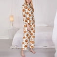 thumbnail image 3 of Honeii Cute Squirrel print Women's Pajama Sets Long Sleeve Button Down Sleepwear Nightwear Soft Pjs Lounge Sets-Large, 3 of 7