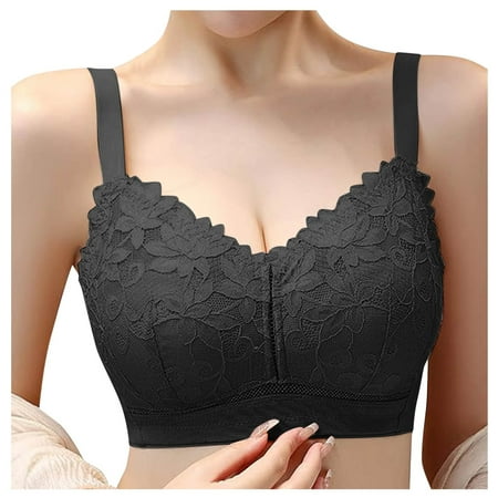 YHGFVOKJ Bras for Women Plus Size Convertible Comfort Foam Underwear Big Chest Small Sagging Thin Push Up Adjustment Bra Backless Bra Black 34