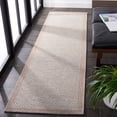 thumbnail image 3 of SAFAVIEH Sisal All-Weather Dixie Bordered Indoor/Outdoor Runner Rug, Ivory/Aqua Orange, 2'2" x 8', 3 of 7