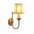 thumbnail image 1 of Nordic fabric lampshade wall lamp American country lighting fixtures brass wall lamp living room bedside bedroom dining room staircase wall lamp, 1 of 4
