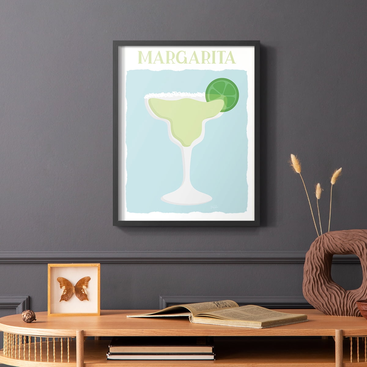 Margarita in Black Solid Wood 22 x 28 Framed Print