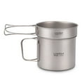 thumbnail image 1 of Lixada Ultralight Titanium Cookset Outdoor Camping Cookware Set 1100ml Pot and 350ml Fry Pan with Folding Handles, 1 of 7